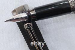 MONTEGRAPPA 1912 NEROUNO PLUME ENCRE RÉSINE NOIRE MATTE 3D RAINURÉE NIB 18ct EN BOÎTE