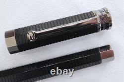 MONTEGRAPPA 1912 NEROUNO PLUME ENCRE RÉSINE NOIRE MATTE 3D RAINURÉE NIB 18ct EN BOÎTE