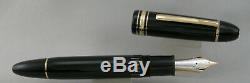 Montblanc 149 Black & Gold Fountain Pen Dans L'encadré 1980 14kt Moyen Nib