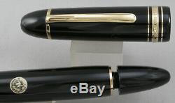 Montblanc 149 Black & Gold Fountain Pen Dans L'encadré 1980 14kt Moyen Nib