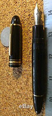 Montblanc Meisterstück 149, 18k, M Fountain Pen Piston De Remplissage Noir / Plaqué Or