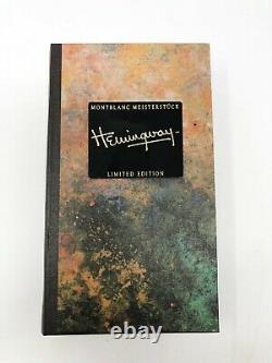 Montblanc Writers Edition Hemingway Fountain Pen Flambant Neuf Dans La Boîte Scellée