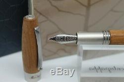 Montegrappa Heartwood Lumière Teck En Acier Inoxydable Fountain Pen Portable