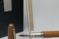 Montegrappa Heartwood Lumière Teck En Acier Inoxydable Fountain Pen Portable