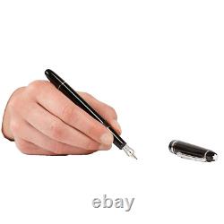 NOUVEAU STYLO PLUME MONTBLANC MEISTERSTÜCK 145 NOIR PLATINE Nib M Cadeaux Uniques