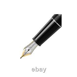 NOUVEAU STYLO PLUME MONTBLANC MEISTERSTÜCK 145 NOIR PLATINE Nib M Cadeaux Uniques