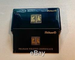 New Pelikan Toledo M700 Fountain Pen Noir Et Or Ef 18k Nib Nouveau