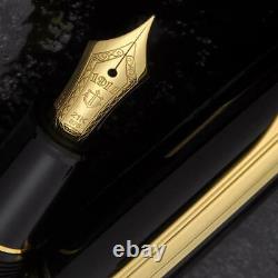 New Sailor 1911 Standard De Taille Moyenne Noir Or 21k Or Mf Nib Fountain Pen