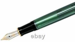 Nouvelle Plume De Fontaine Pelikan Souveran M400 Noir/vert Gt Moyen (m) Nib 994863