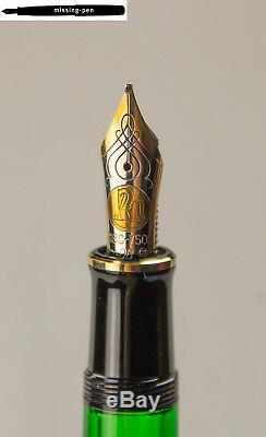 Old Pelikan M800 Fountain Pen Noir Or Avec Rare 18 C. Ob-plume (2 Poussins / Pf)