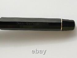 Omas Gentelmen Fountain Pen Or 14k Nib Noir & Or Plaqué Made In Italy