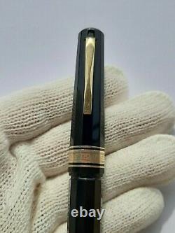 Omas Gentelmen Fountain Pen Or 14k Nib Noir & Or Plaqué Made In Italy