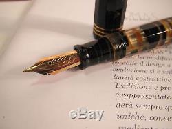 Omas Supplémentaire Lucens Black-gold Limited Édition Stylo Plume Fine Pointe 18kt Mib