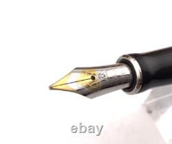 PARKER DUOFOLD DEMI Stylo-plume NOIR Finition Platine Nib Médium 18K NEUF SANS BOÎTE