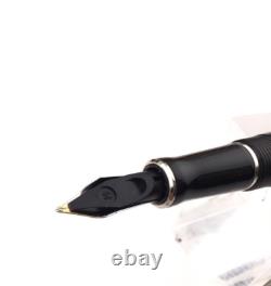 PARKER DUOFOLD DEMI Stylo-plume NOIR Finition Platine Nib Médium 18K NEUF SANS BOÎTE