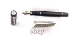 PARKER DUOFOLD DEMI Stylo-plume NOIR Finition Platine Nib Médium 18K NEUF SANS BOÎTE