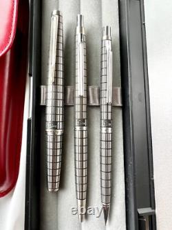 PILOT Stylo Plume Elite Grille en Acier Noir Nib-F 18K-750 VINTAGE H1276 Modèle 1976