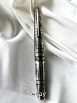 PILOT Stylo Plume Elite Grille en Acier Noir Nib-F 18K-750 VINTAGE H1276 Modèle 1976