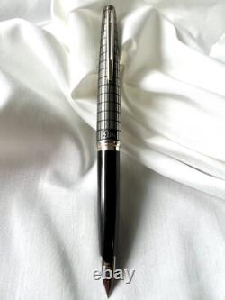 PILOT Stylo Plume Elite Grille en Acier Noir Nib-F 18K-750 VINTAGE H1276 Modèle 1976