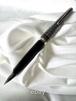 PILOT Stylo Plume Elite Grille en Acier Noir Nib-F 18K-750 VINTAGE H1276 Modèle 1976