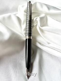 PILOT Stylo Plume Elite Grille en Acier Noir Nib-F 18K-750 VINTAGE H1276 Modèle 1976