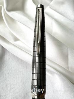 PILOT Stylo Plume Elite Grille en Acier Noir Nib-F 18K-750 VINTAGE H1276 Modèle 1976