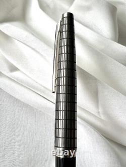 PILOT Stylo Plume Elite Grille en Acier Noir Nib-F 18K-750 VINTAGE H1276 Modèle 1976