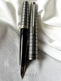 PILOT Stylo Plume Elite Grille en Acier Noir Nib-F 18K-750 VINTAGE H1276 Modèle 1976