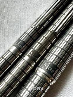 PILOT Stylo Plume Elite Grille en Acier Noir Nib-F 18K-750 VINTAGE H1276 Modèle 1976