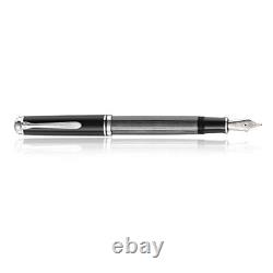 Pélican en stylo plume à rayures noires en forme de M Suberen M805