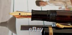 # Pelikan 100n Black Clip De Bande Cannelée 1937-1949 Stylo-plume Vintage 14kt Flex