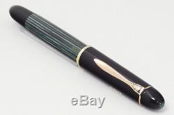 Pelikan 140 Pistonfiller Fountain Pen Black Green Gt 14c Ef 1954 Vintage