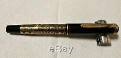 Pelikan M700 Toledo (old Style) Vintage Fountain Pen Noir Et Vermeil F 18k Nib