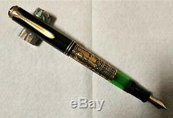 Pelikan M700 Toledo (old Style) Vintage Fountain Pen Noir Et Vermeil F 18k Nib