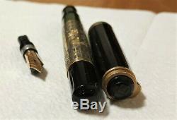 Pelikan M700 Toledo (old Style) Vintage Fountain Pen Noir Et Vermeil F 18k Nib