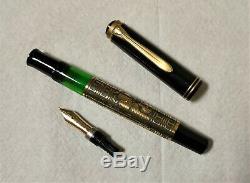 Pelikan M700 Toledo (old Style) Vintage Fountain Pen Noir Et Vermeil F 18k Nib