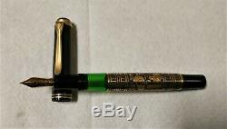 Pelikan M700 Toledo (old Style) Vintage Fountain Pen Noir Et Vermeil F 18k Nib