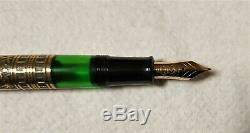 Pelikan M700 Toledo (old Style) Vintage Fountain Pen Noir Et Vermeil F 18k Nib