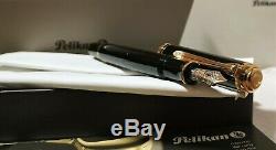 Pelikan Souveran M600 Noir Gt Fountain Pen F 14k Nib (nouveau)