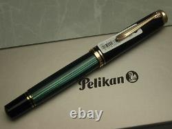 Pelikan Souveran M800 Black & Green 18c Fine-nib Brand New