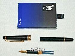Peu Utilisé Montblanc 144 Stylo Classique Plume Noire Cas Withcartridges