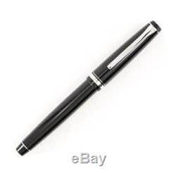 Pilot Falcon Fountain Pen, Noir Avec Des Accents Rhodium, Soft Fine Nib (60741)
