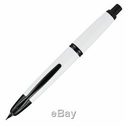 Pilot Point De Fuite Fountain Pen Matte White & Black Accents 18k Extra Fine