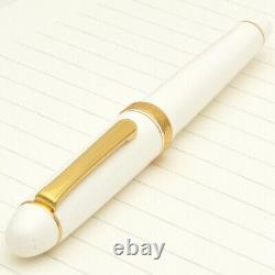 Platine #3776 Century Fountain Pen Chenonceau White Coarse Nib Pnb-13000#2-5