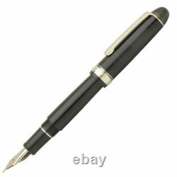 Platine #3776 Century RHODIUM Stylo Plume Diamant Noir Nib B PNB-18000CR#7-4