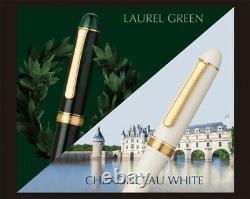 Platine Nouveau #3776 Century Funtain Pen Chenonceau White Broad Nib Pnb-13000#2-4