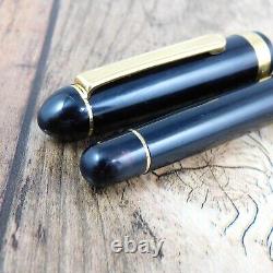 Platine Siècle #3776 Plume 14k Or Noir Stylo Plume Vintage Japon A140