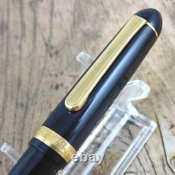 Platine Siècle #3776 Plume 14k Or Noir Stylo Plume Vintage Japon A140