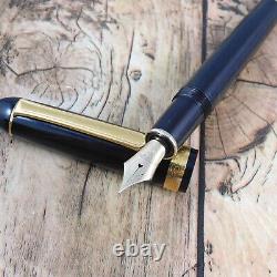 Platine Siècle #3776 Plume 14k Or Noir Stylo Plume Vintage Japon A140