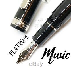 Platinum 3776 Century Noir 14k Nib Musique Fountain Pen 2 Couleur Trim Choisissez